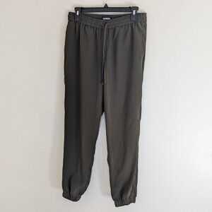 Express Pants Womens S Green Mid Rise Ankle Joggers Drawstring Athleisure NWOT